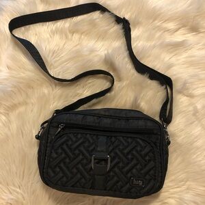Lug Carousel black nylon crossbody handbag purse